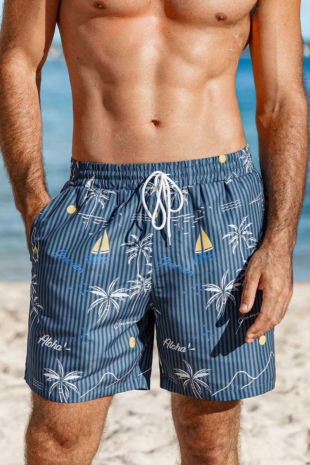 Pantaloncini da spiaggia tropicali Island Wave