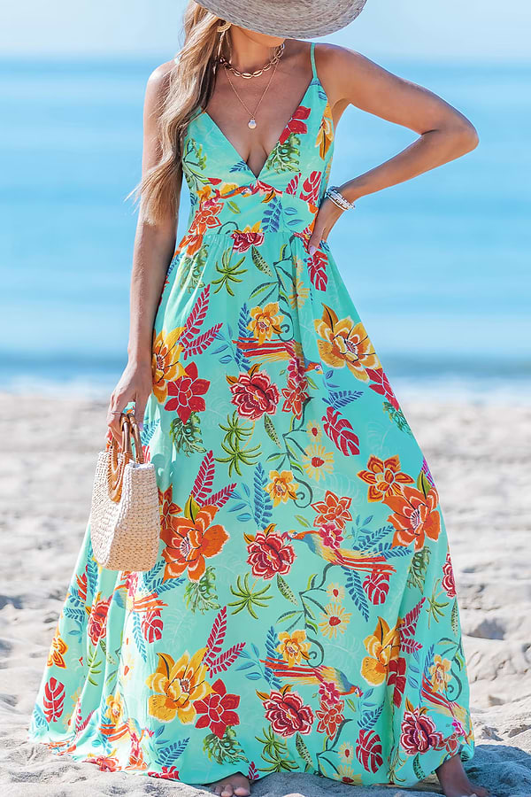 maxi dress with ruffles at the bottom Otna Ruffle Detail Chiffon Maxi Dress in Black