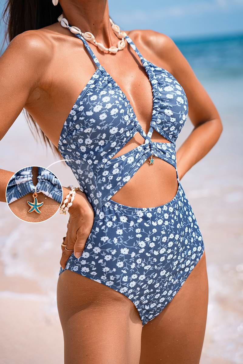 Baby's Breath Floral One-Piece Swimsuit