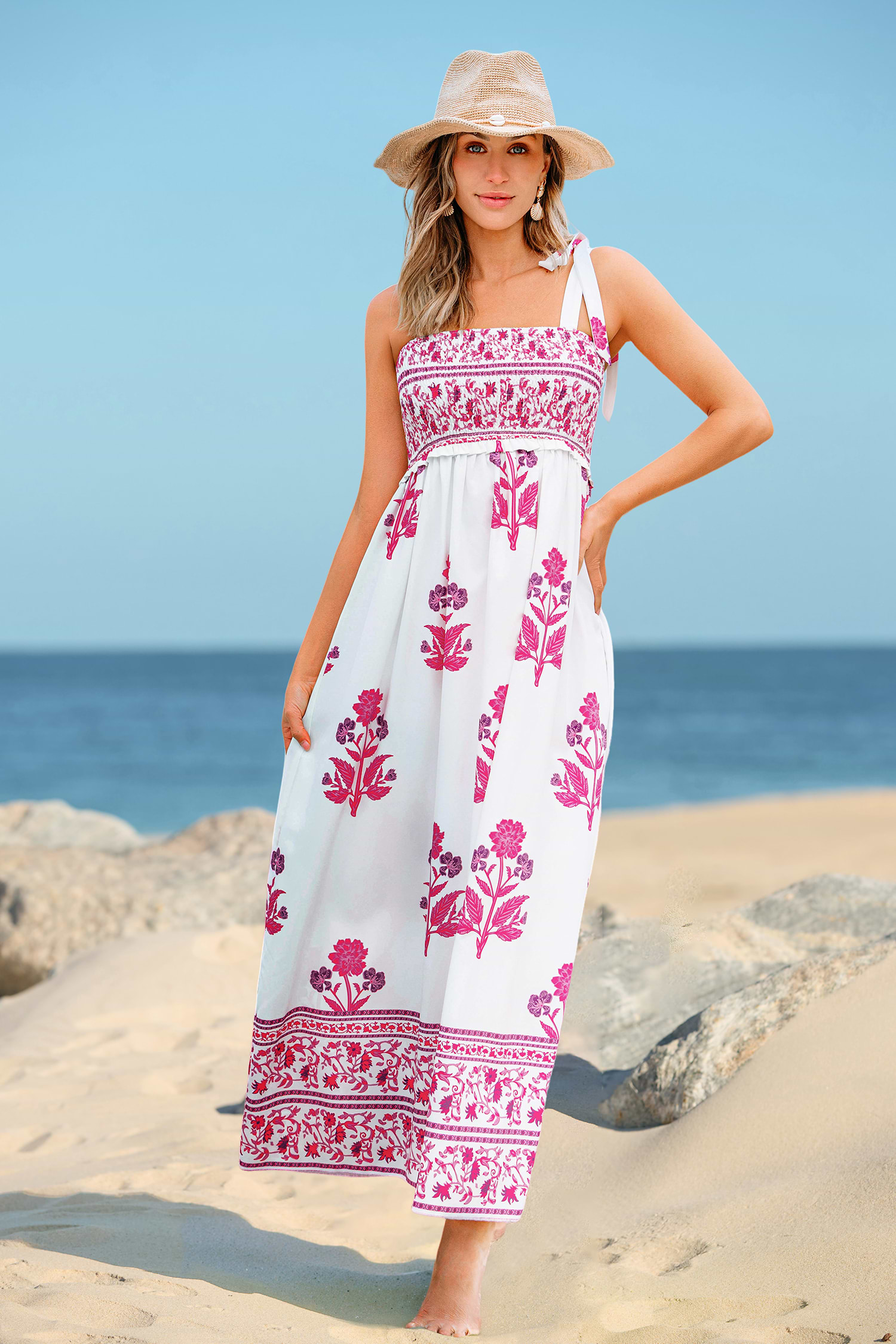 【CUPSHE】ストライプマキシドレス Warm Escape Striped Maxi Dress