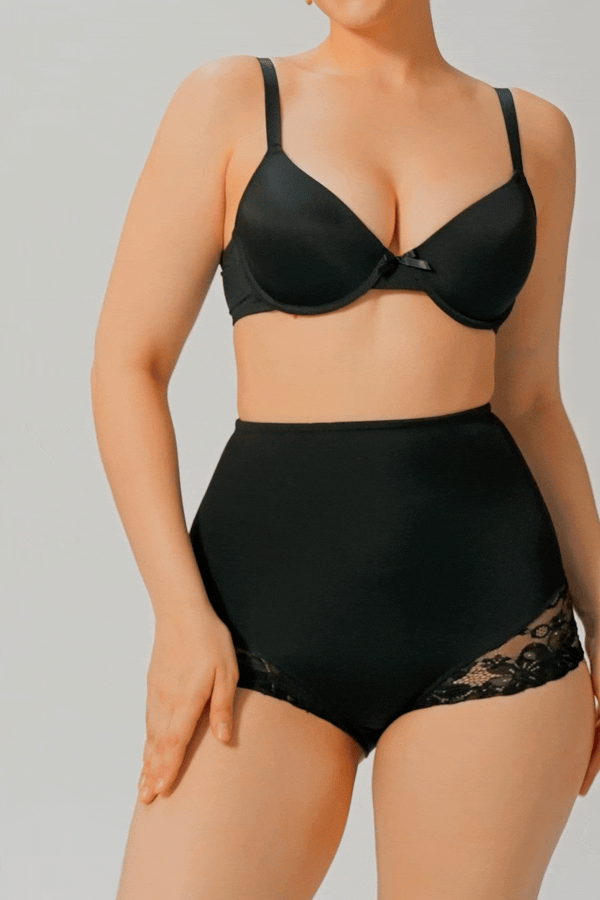 Lace Layer Black Shapewear Briefs