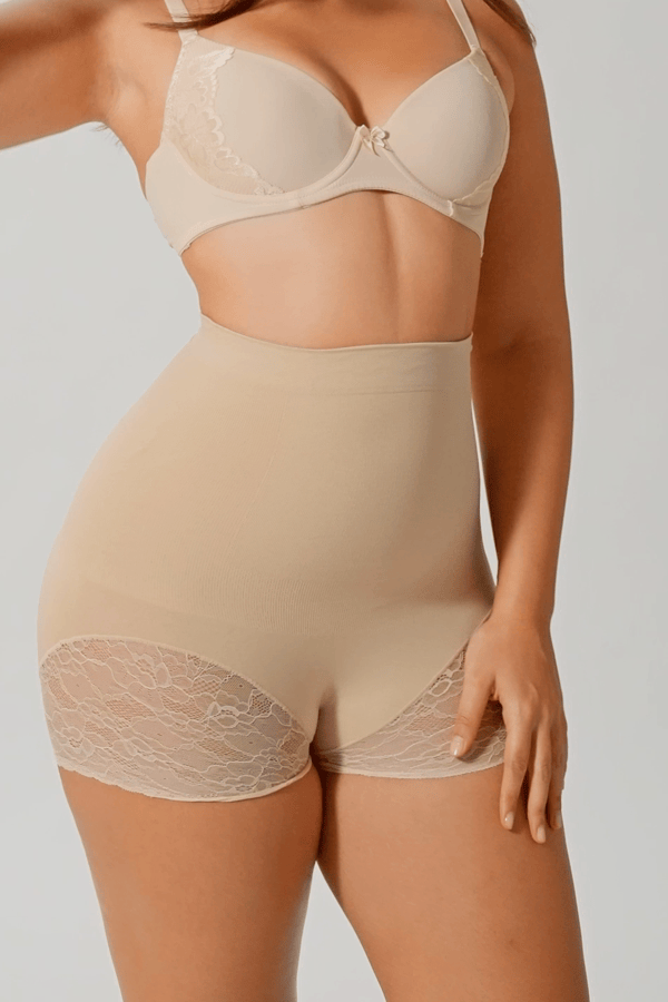 High-Waist Mittlere Kompression Shapewear-Slips in Beige