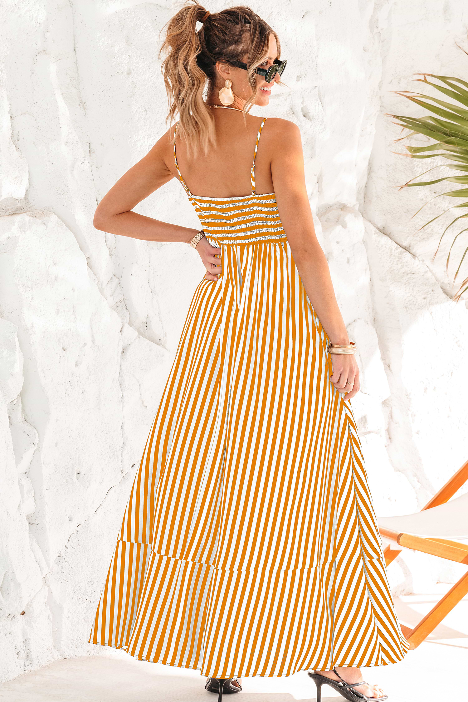 アクリスプント　ボレロ　36 　Mサイズ Straight Forward Striped Maxi Dress