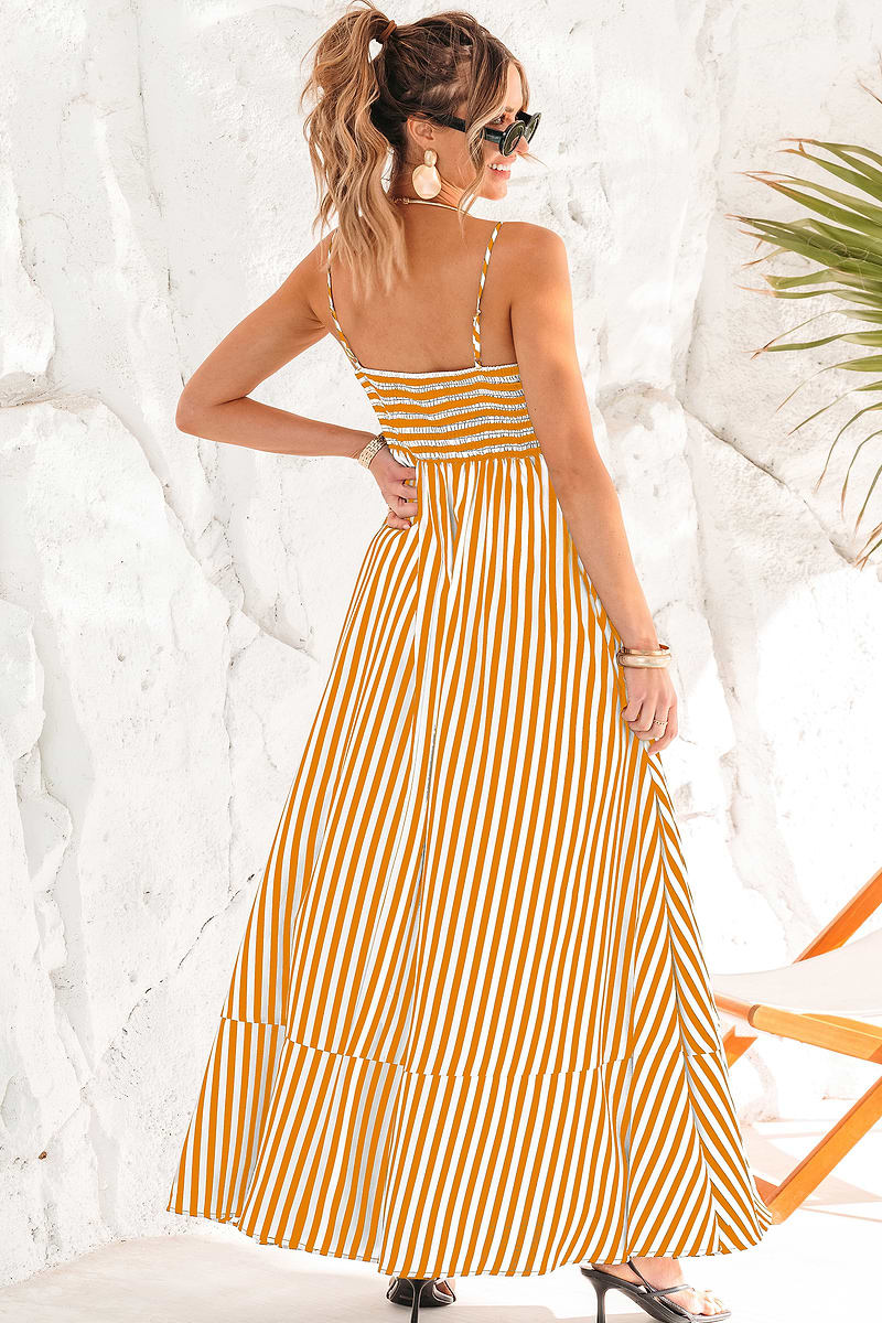 Straight Forward Striped Maxi Dress