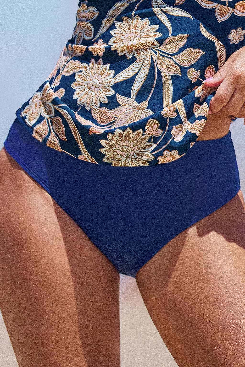 Mid-Rise Blue Bikini Bottoms