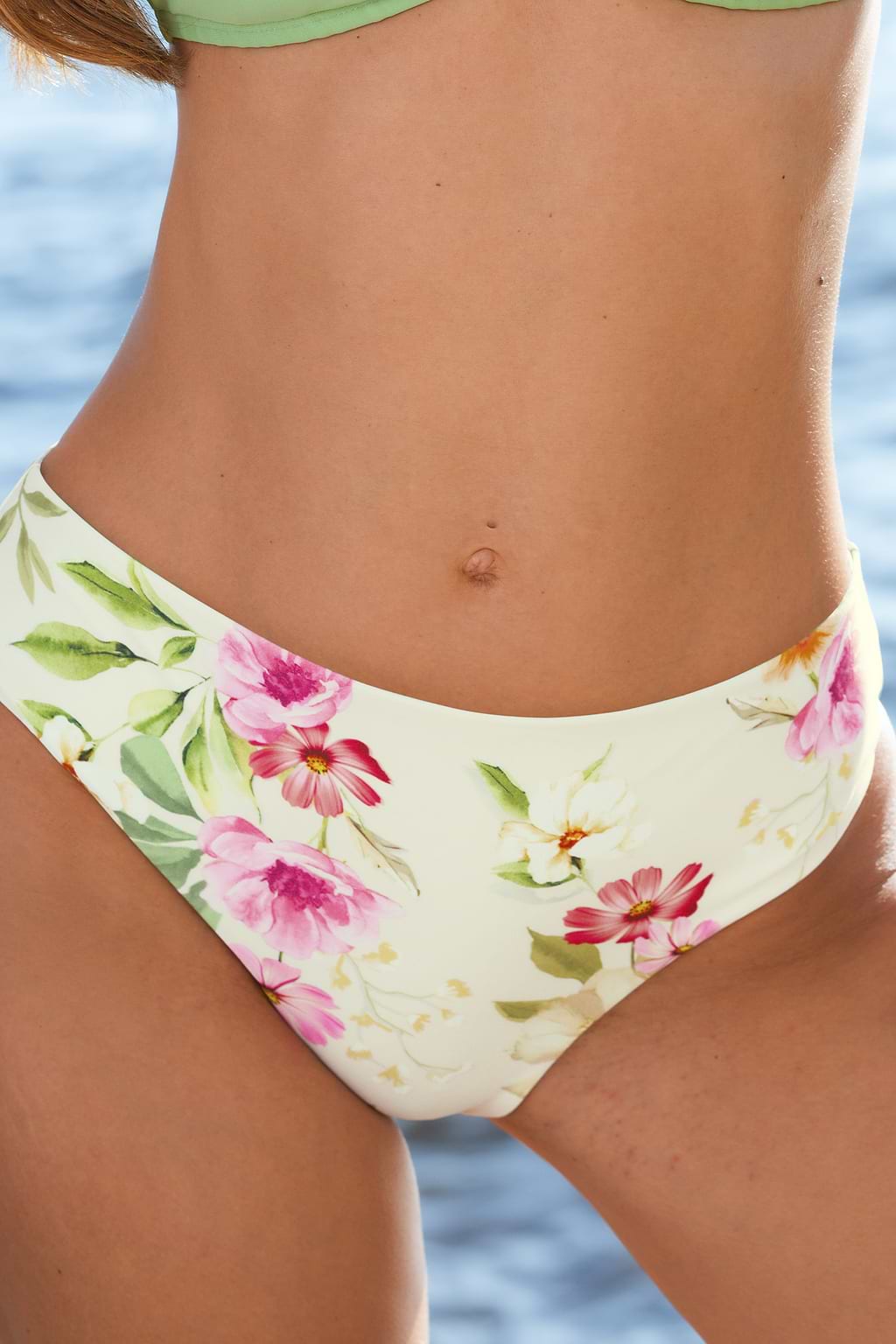 Green Reversible Floral Bikini Bottoms