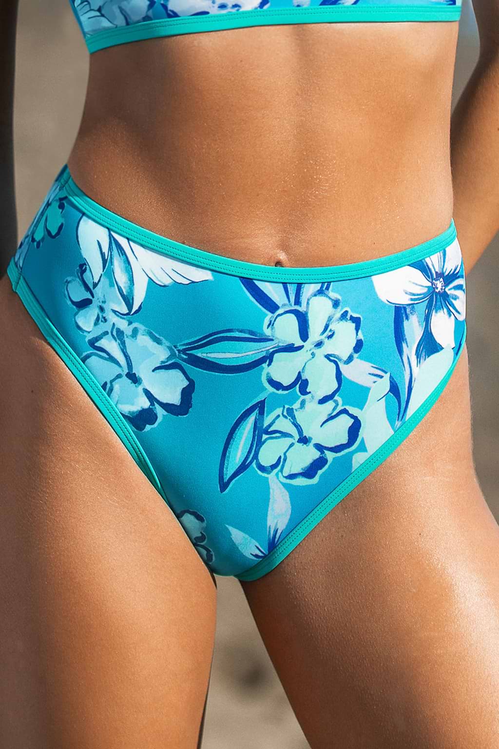 Maui Vibes Floral Mid-Cut Bikini Bottoms