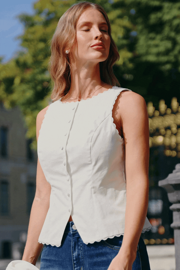 Polished Petal White Top