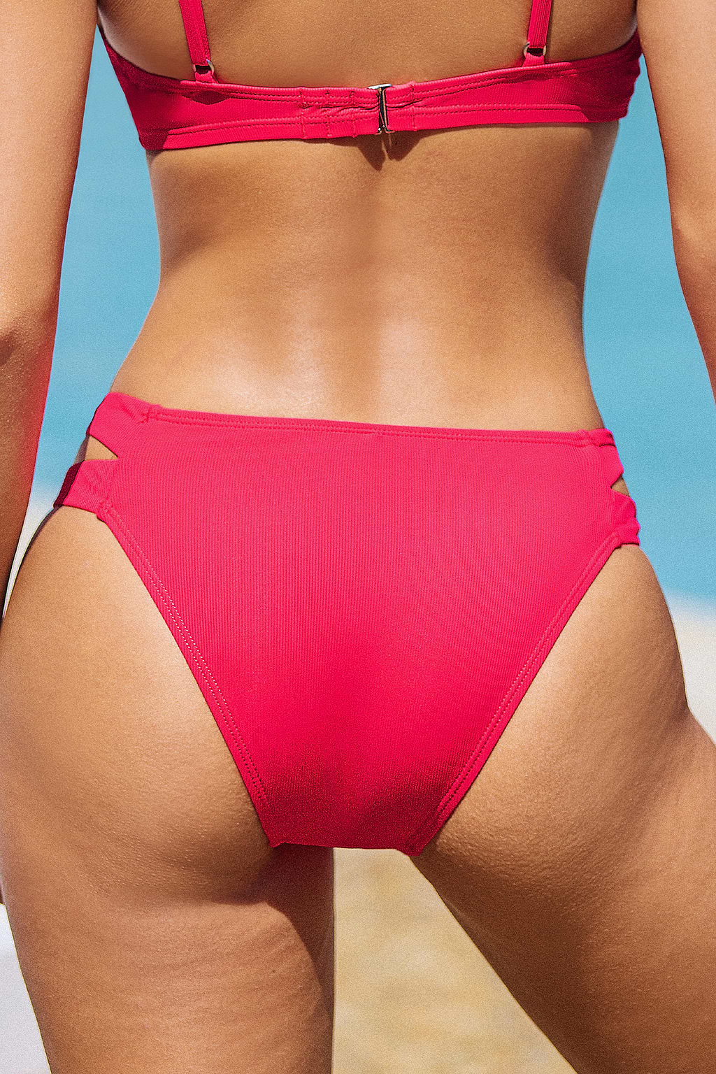 Strawberry Bands Cutout Cheeky Bikini Bottoms