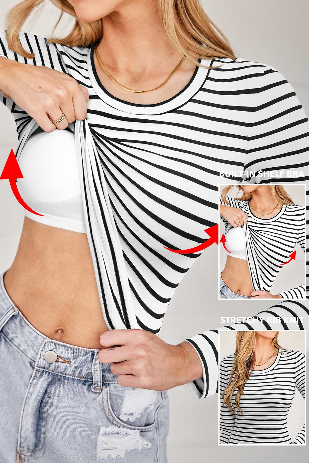 Along for the Ride gestreepte top