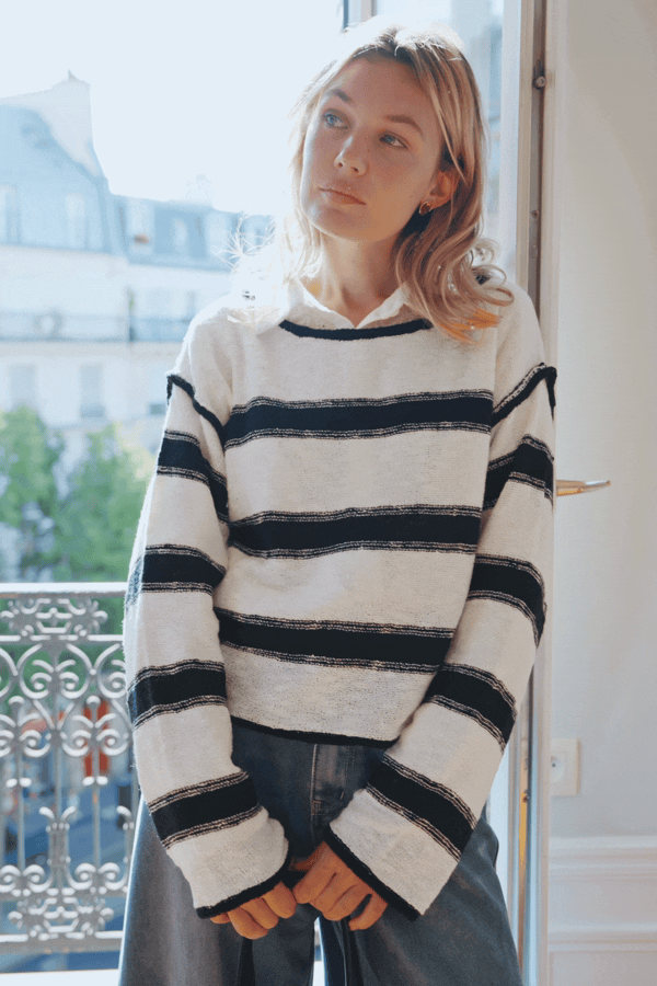 Pule à rayures manches longues