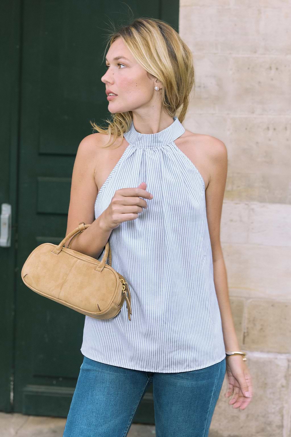 Parte superior de rayas prensada y pulida