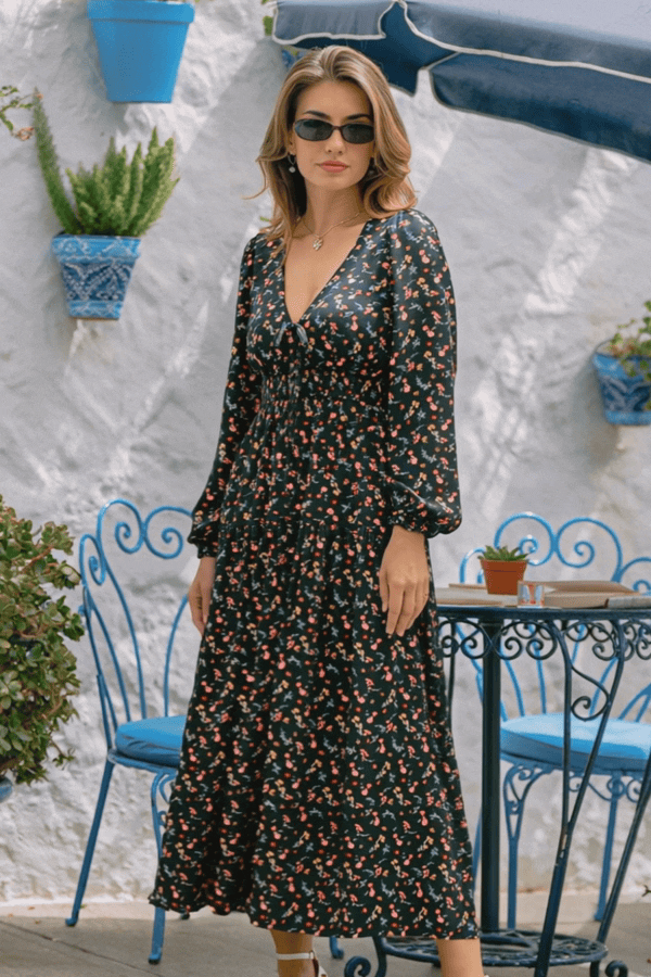 Shadow Bloom Floral Maxi Dress