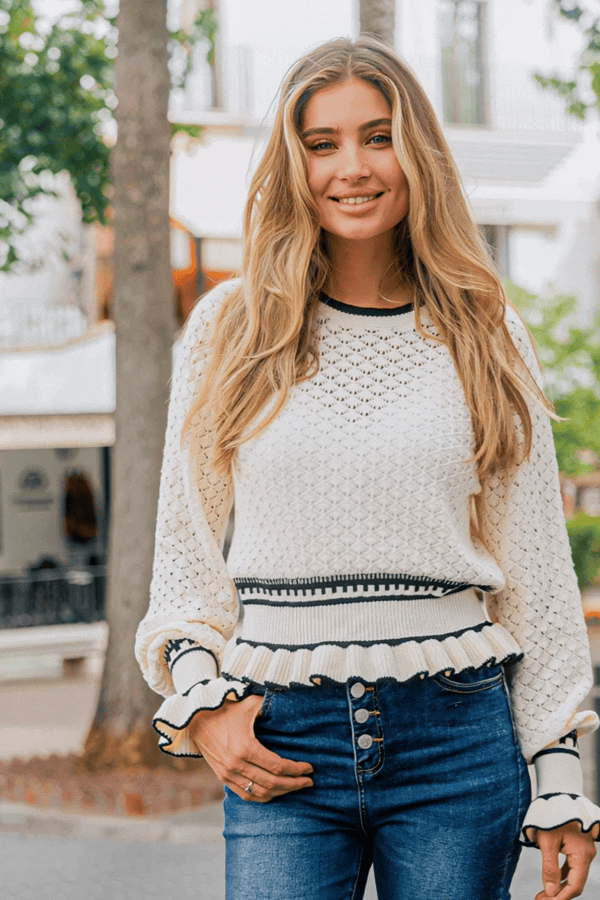 Spin Around Cream Sweater