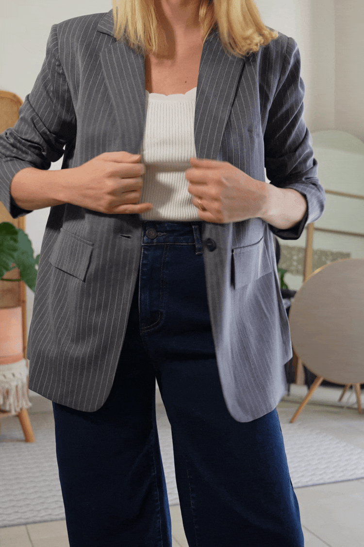 Blazer gris manches longues