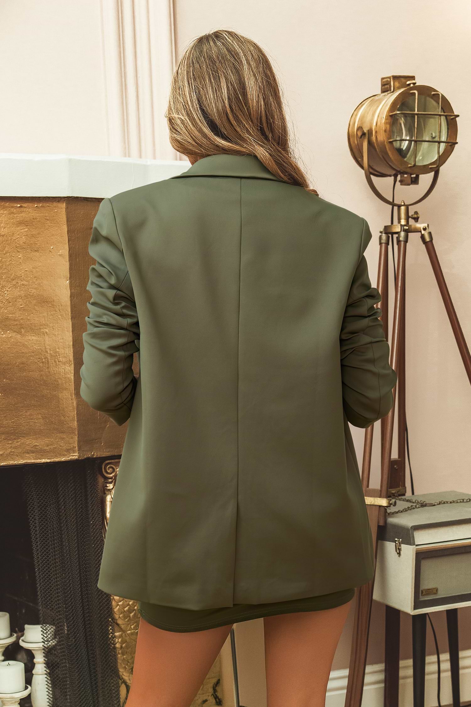 x JoJo Olive Green Longline Blazer | Chic & Relaxed Fit | Cupshe