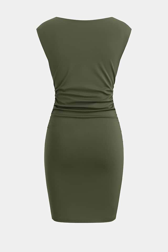 slim fit dress slacks Olive Green Sleeveless Ruffle Sport Dress main image 0
