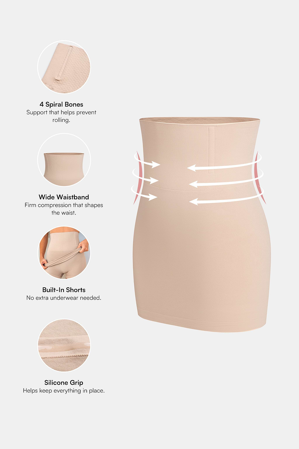 Keep It Snatched Nude Shapewear Skirt