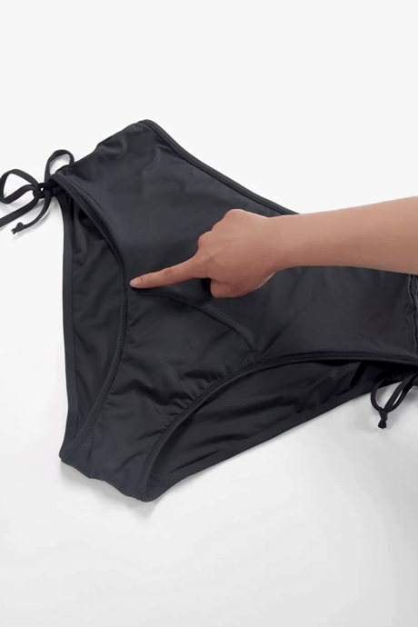Bas de maillot de bain menstruel bleu