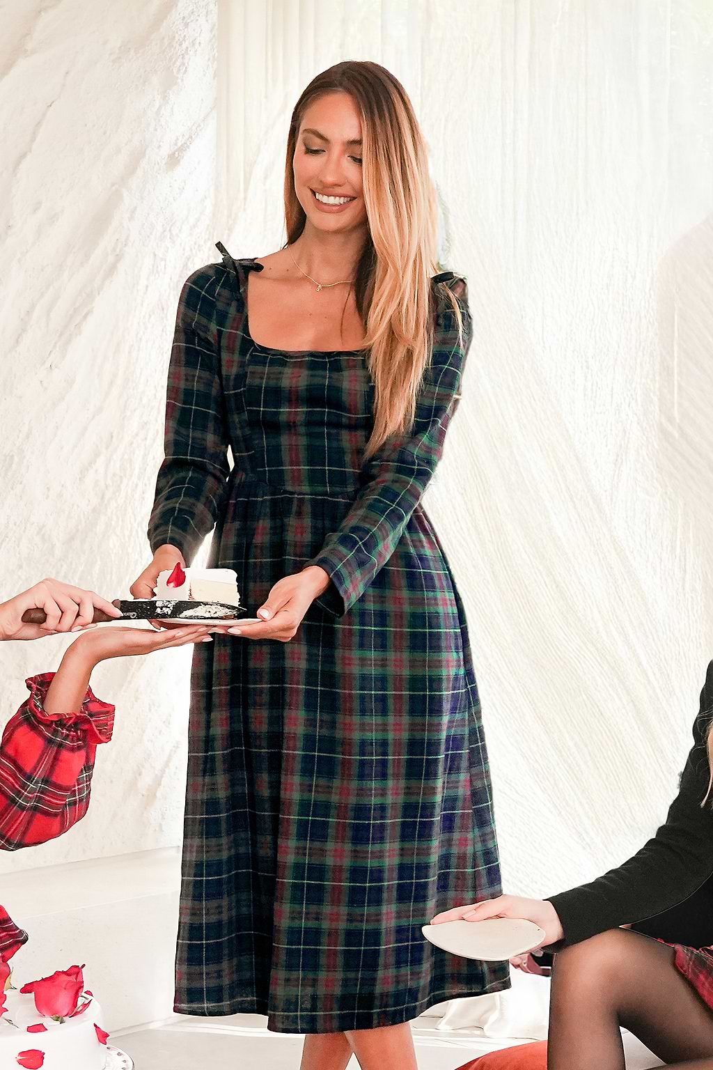 Preppy Plaid Midi Dress