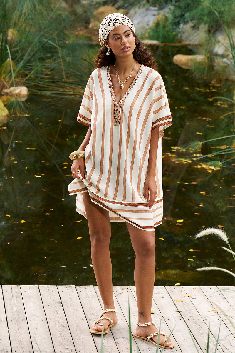 x Diane Robe de plage col V à manches dolman