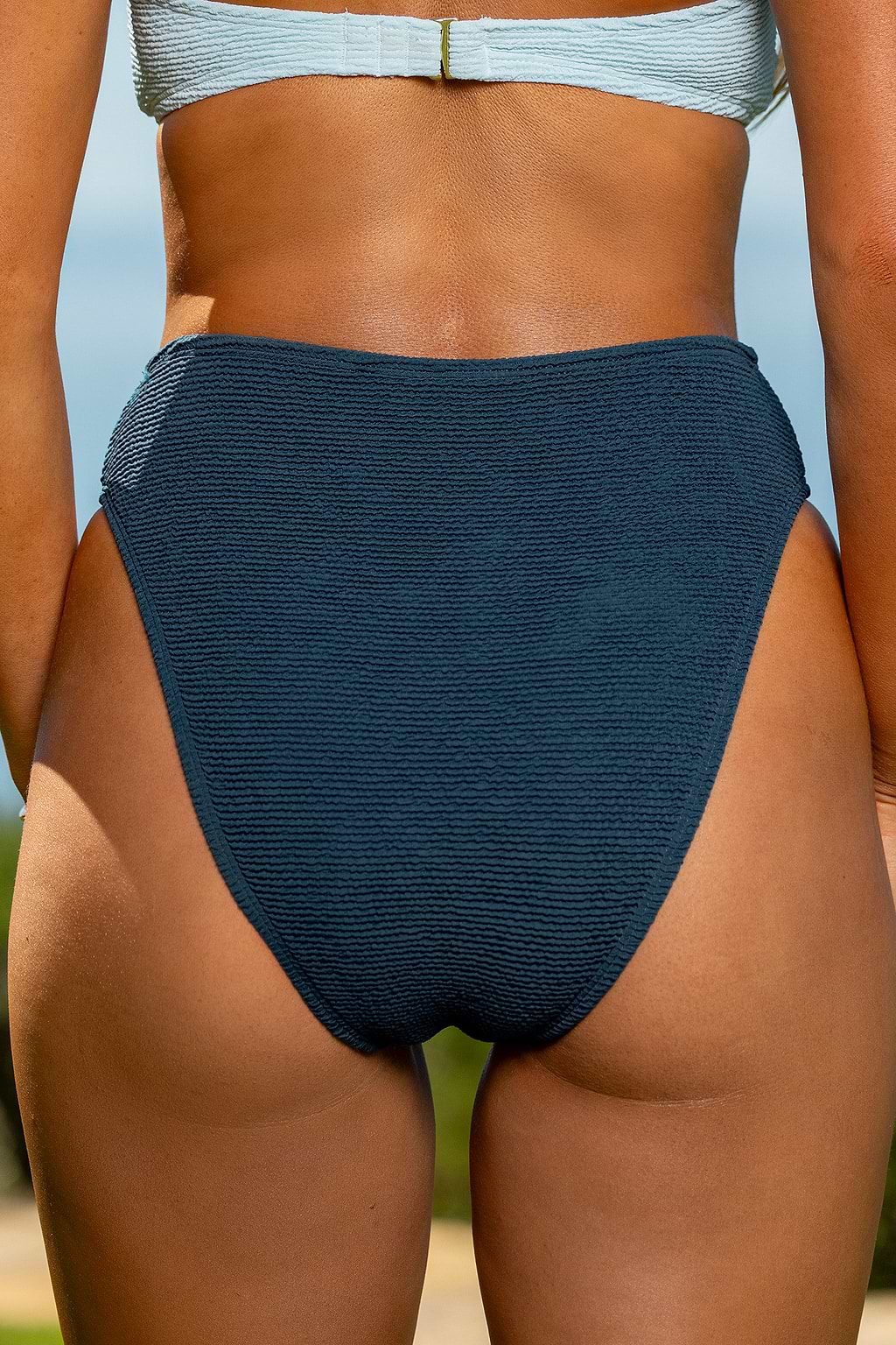 Cobalt Cheeky High Leg Bikini Bottoms