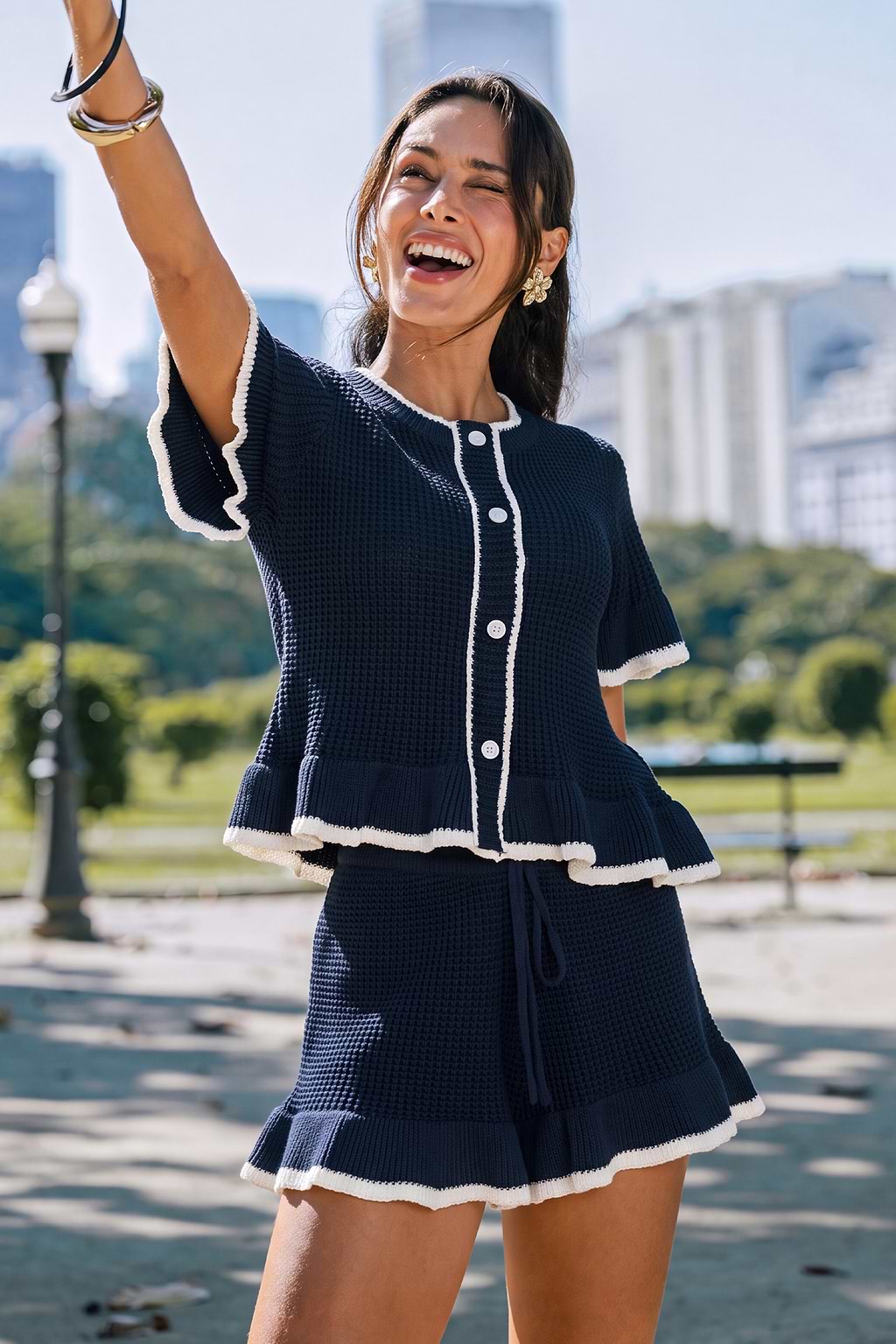 Come Around Blue Sweater 2-Piece Set