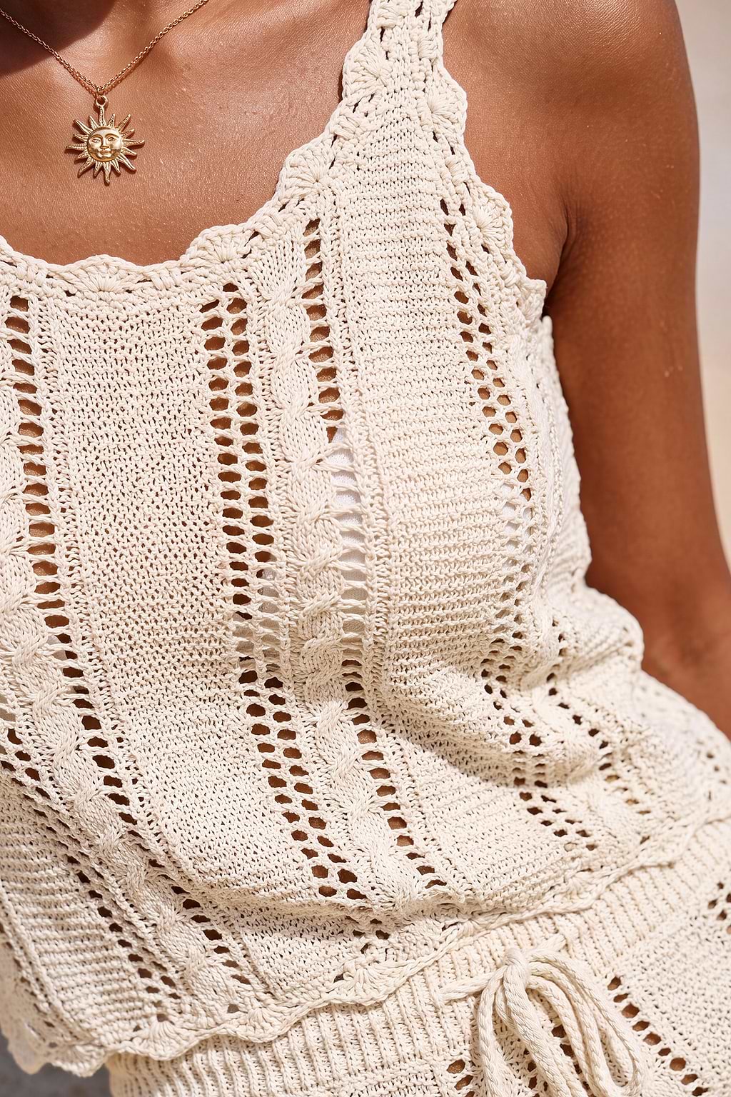 Salt Dazed Beige Cover-Up Top