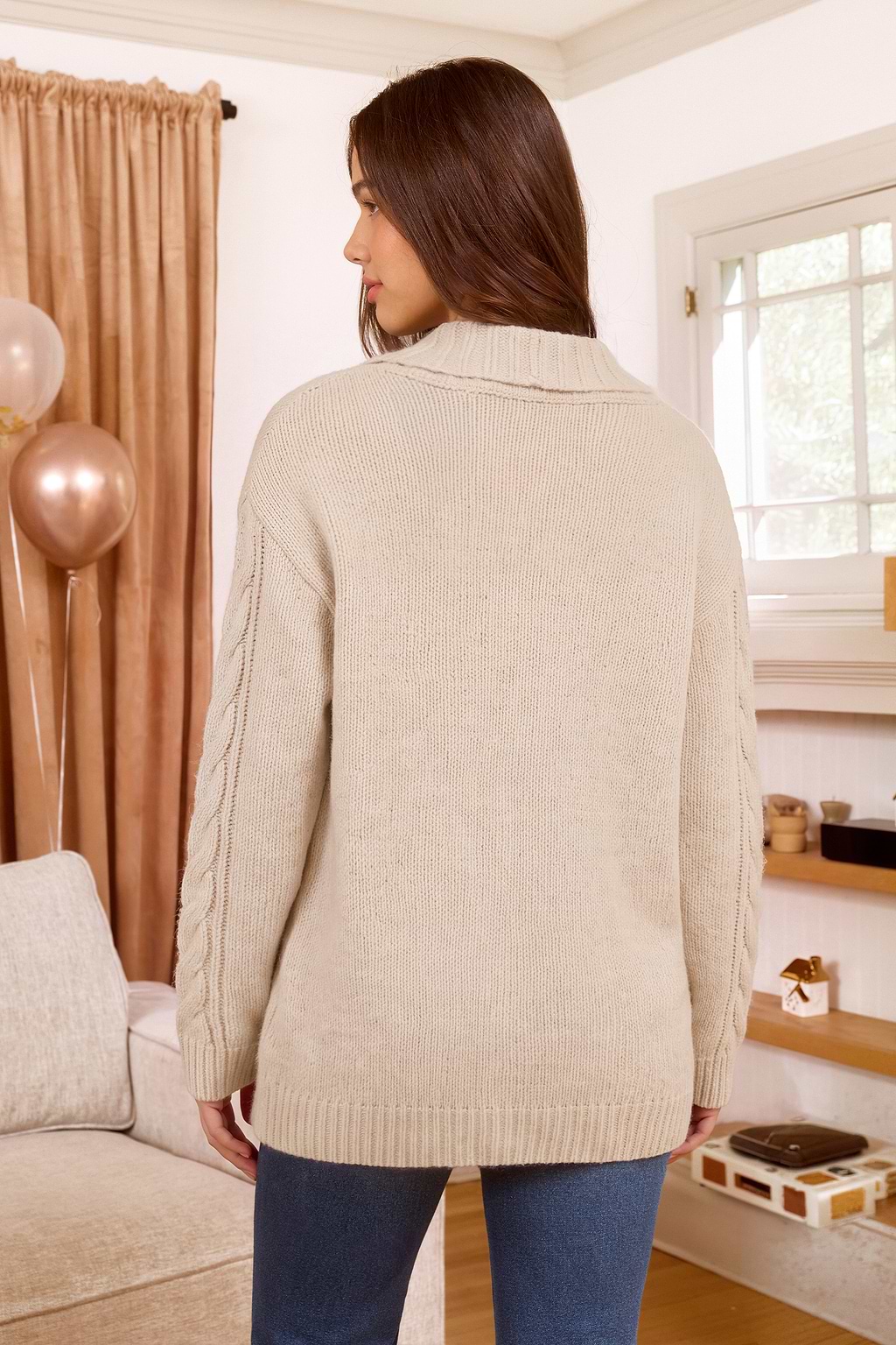 Festive Feeling Sand Cardigan