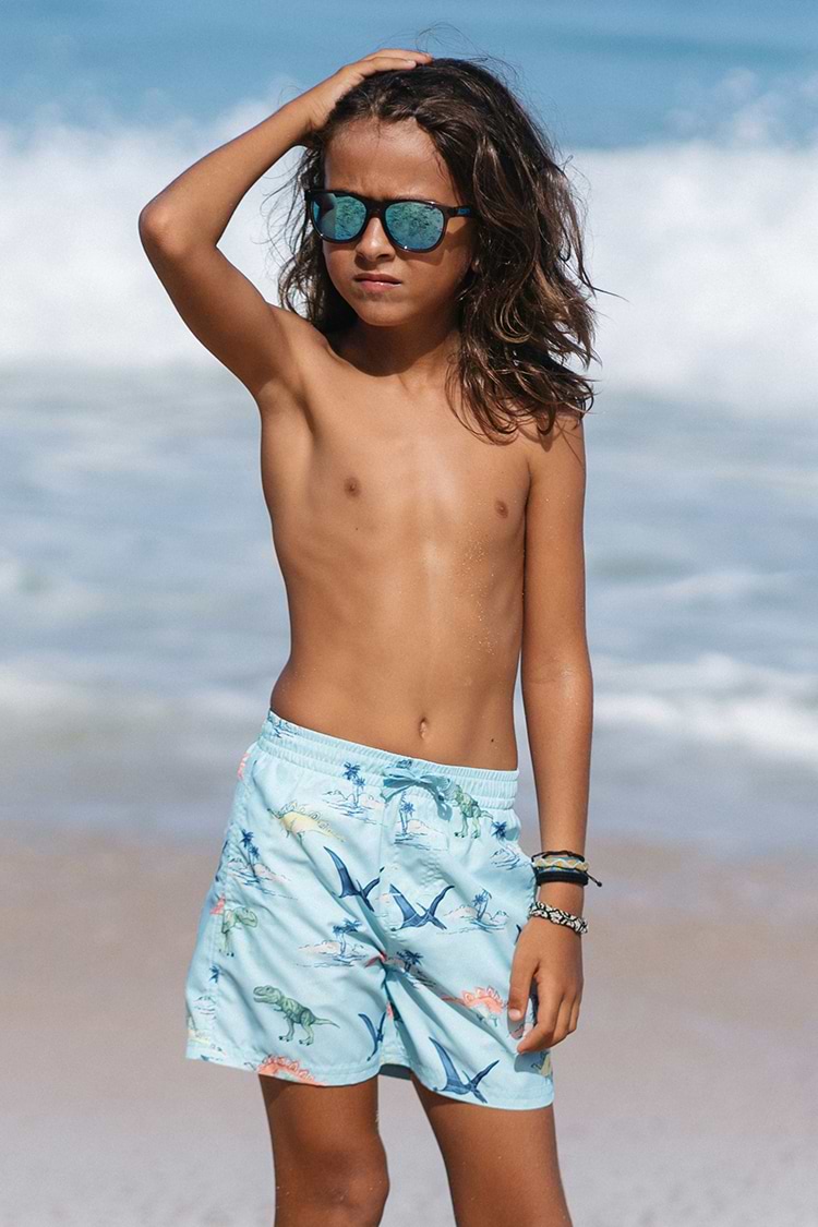 Dino Daze Volley Shorts ajustables para chicos