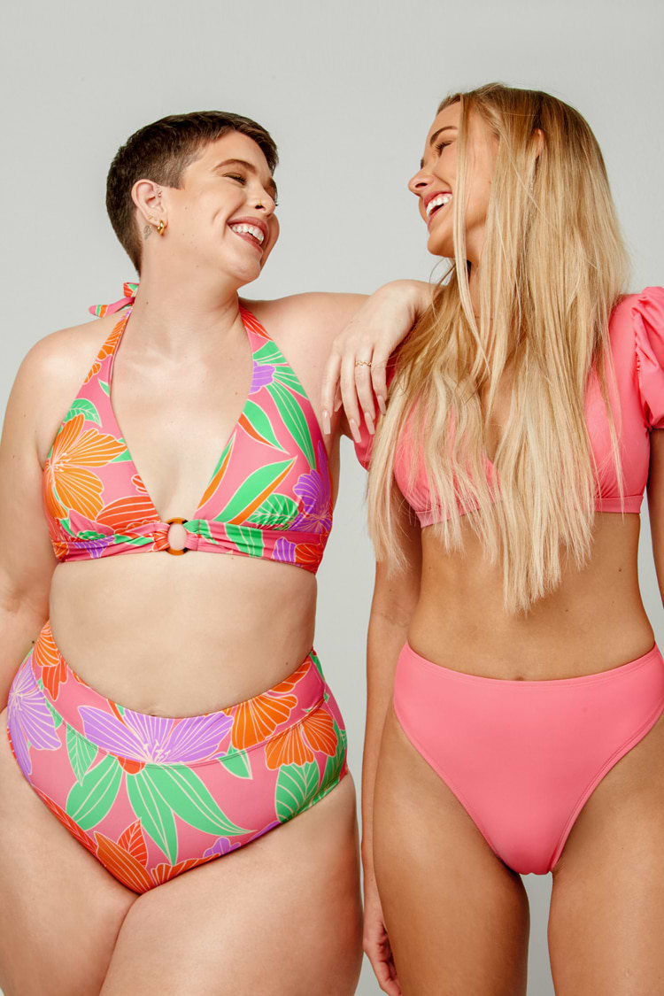 Bikini grande taille taille haute à licou