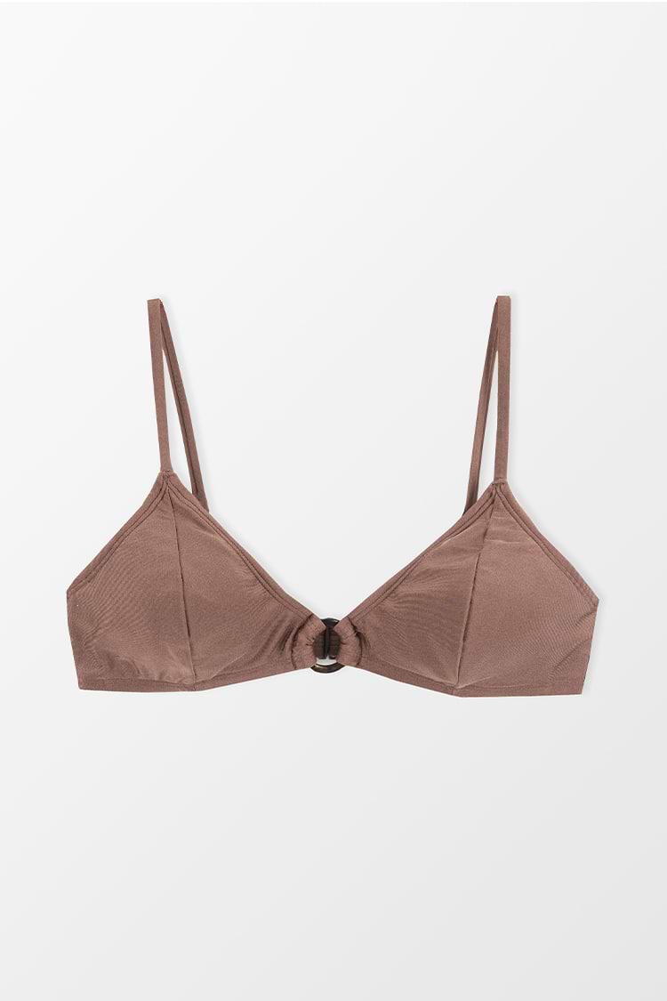Bikini top Bralette Ring empalmado Golden Lurex
