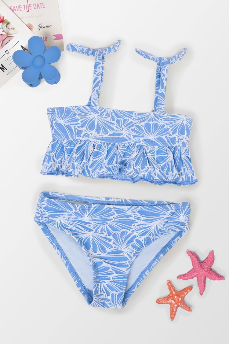 Girls’ Flower Power Peplum Bralette And Hipster Set