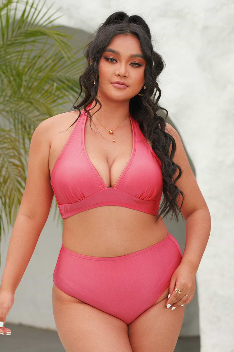 Top de Bikini de Talla Grande con Tirantes en la Espalda