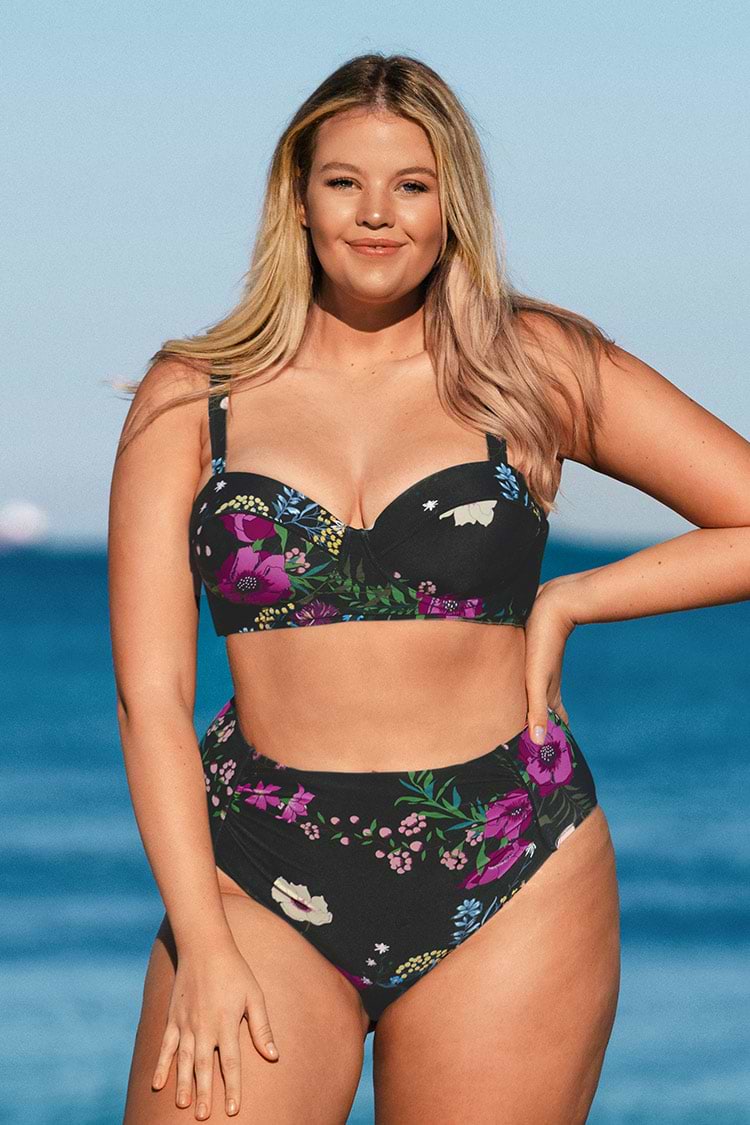 Annabelle Floral Plus Size Bikini Bottom