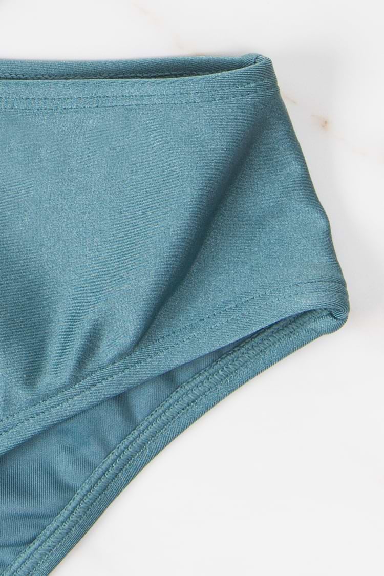 Shangrila Solids Wrap Front Tankini & Midrise Hipster Bottom Set