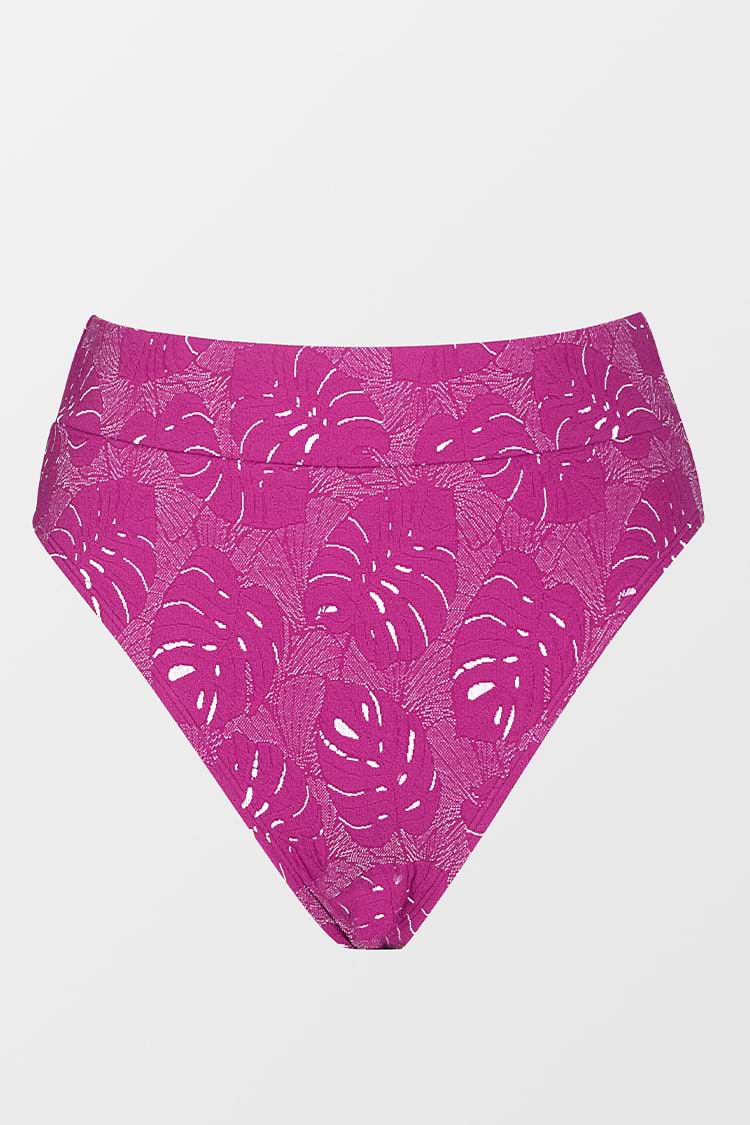 Bas de bikini à bandes et jambe haute cheeky