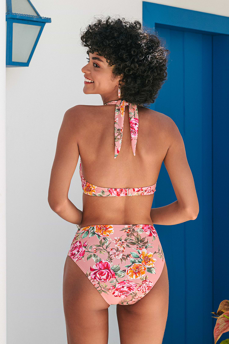 Bas de bikini taille haute à ceinture