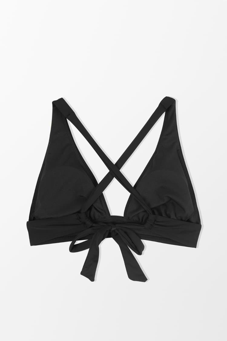 Haut de bikini triangle longline noir