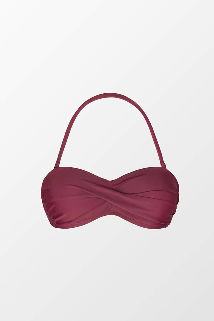 Haut de bikini bandeau moulé à torsion