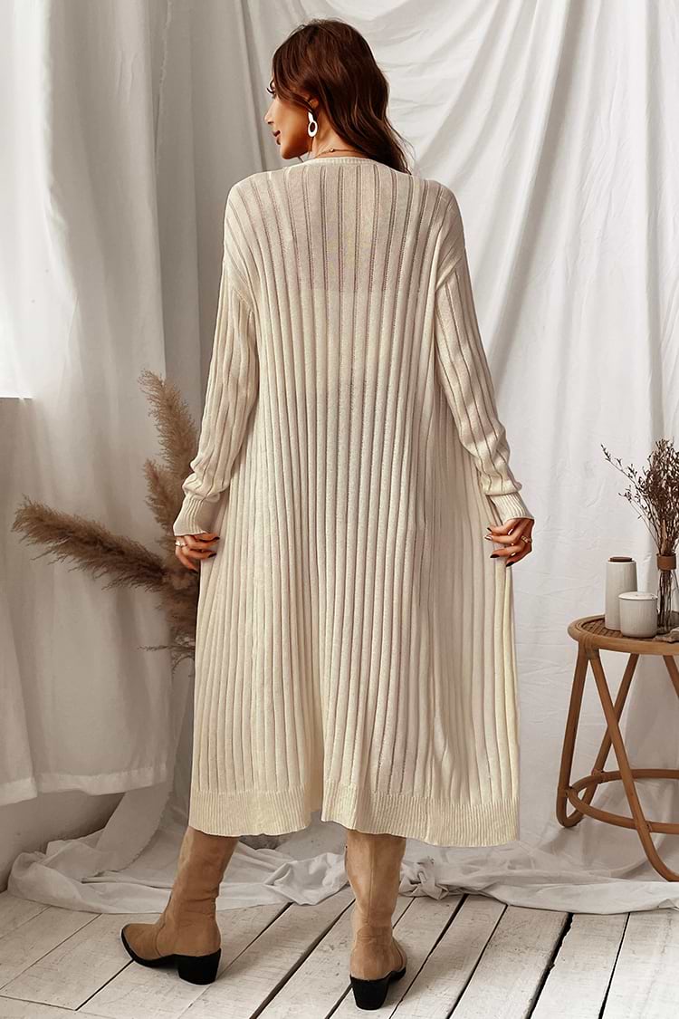 Cárdigan abierto de canalé por delante