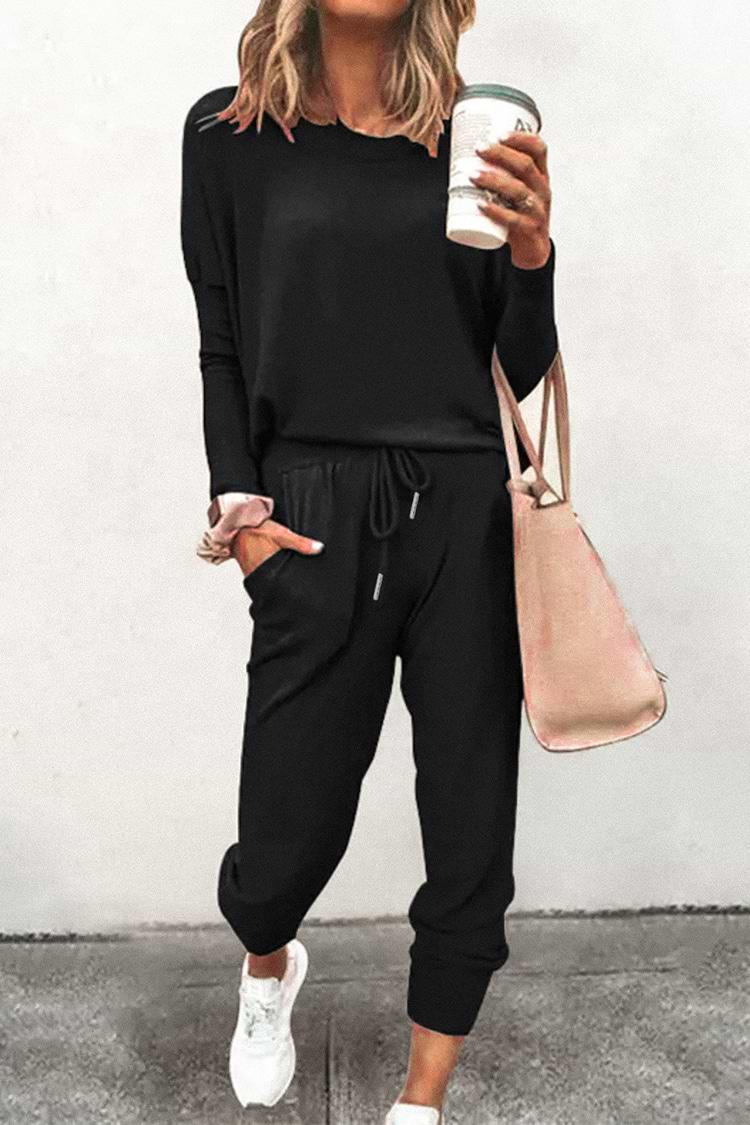 Neverending Journey Long Sleeve Pullover & Drawstring Joggers Set