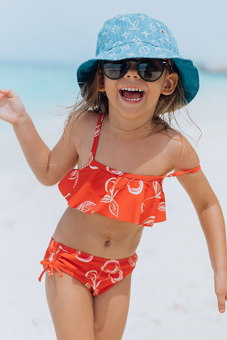 Midkini à volants à nouer sur les côtés