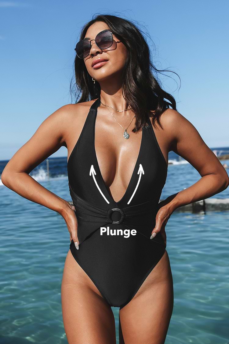Wild Romance Deep V Neck Belted One Piece Swimsuit