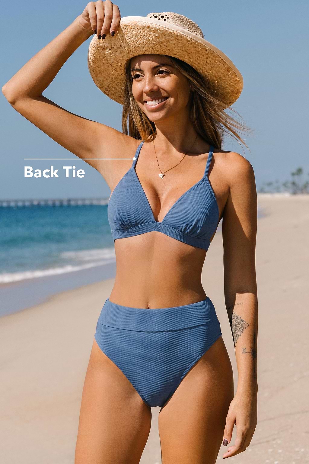 Release Happiness Strapless Back Tie & High Waist Bikini Set