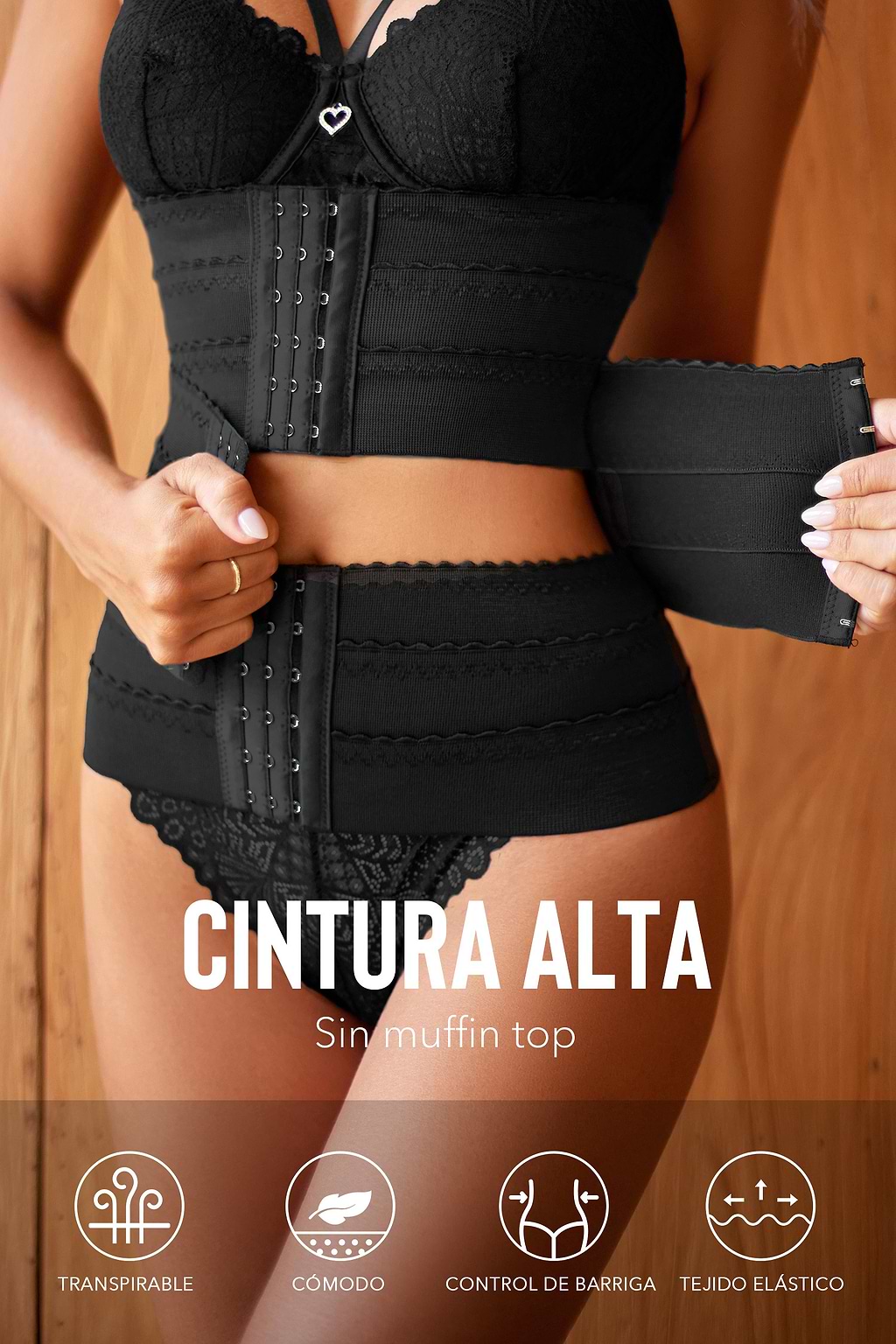 Fajas delanteras con corchetes