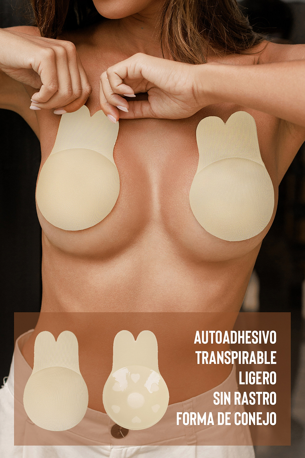 Cubiertas adhesivas reutilizables para pezones