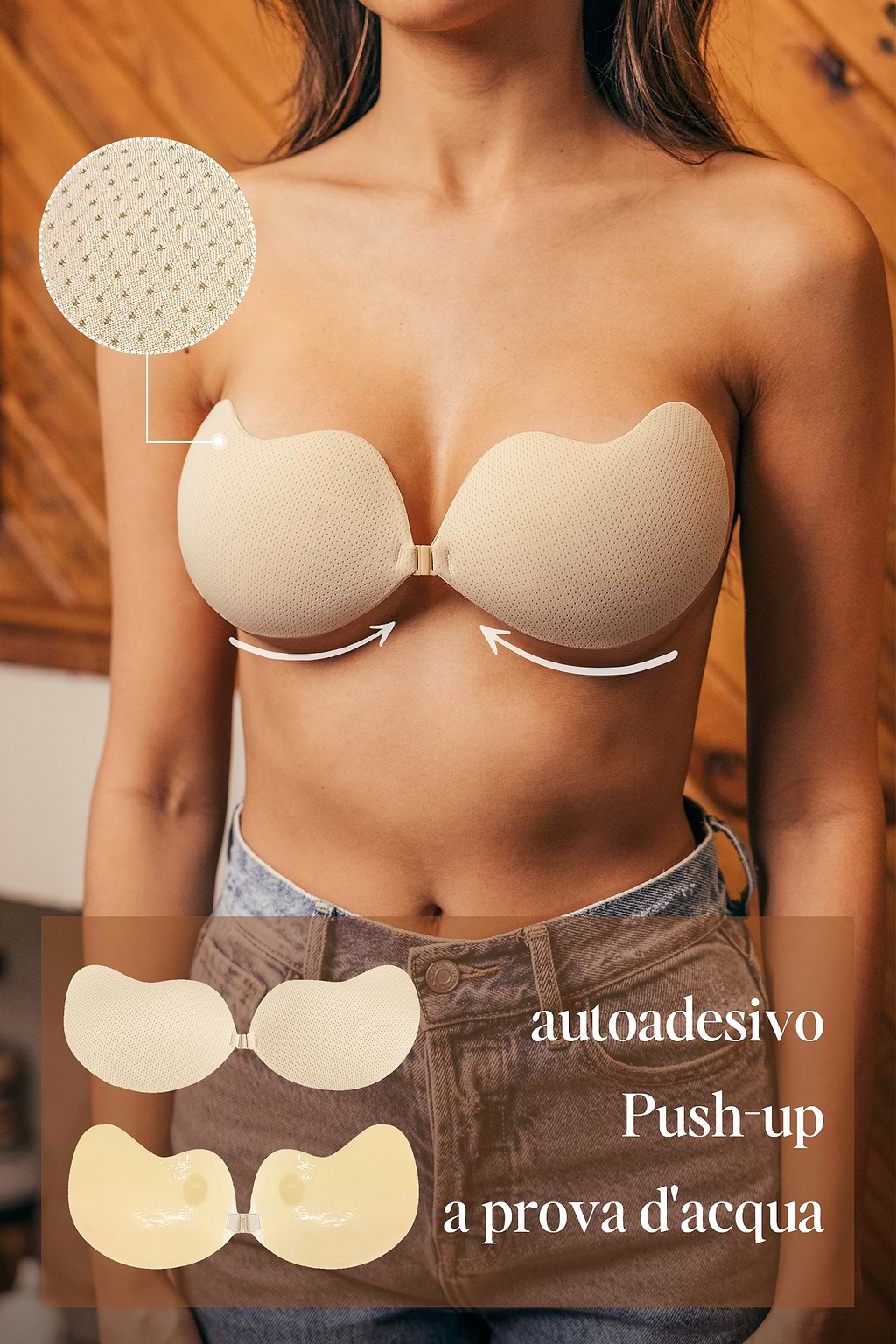 Reggiseno adesivo in silicone senza cuciture