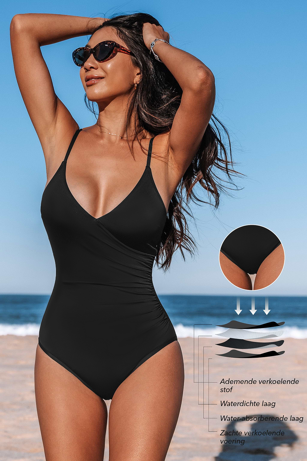 Periode zwarte superplie vetersluiting uit één stuk