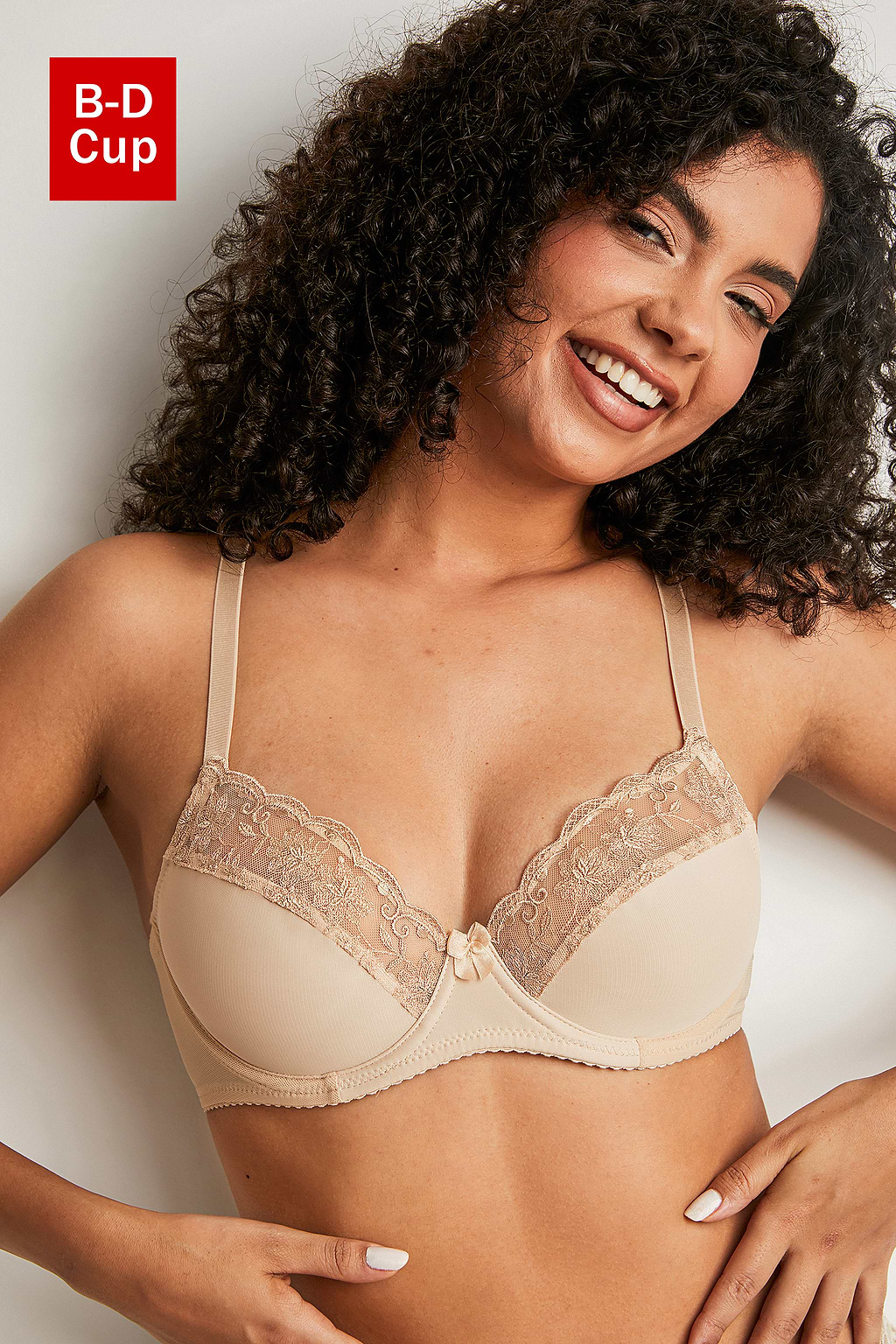 Neutraler romantischer Spitzen-Bügel-BH